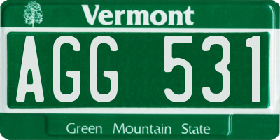 VT license plate AGG531