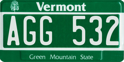 VT license plate AGG532