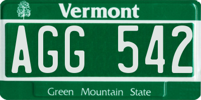 VT license plate AGG542