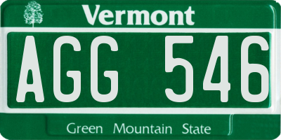 VT license plate AGG546