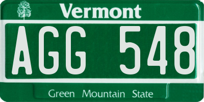 VT license plate AGG548