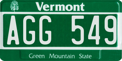 VT license plate AGG549