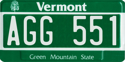 VT license plate AGG551