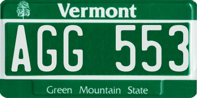 VT license plate AGG553