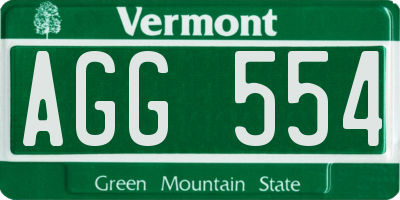 VT license plate AGG554