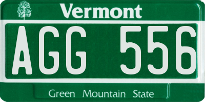 VT license plate AGG556