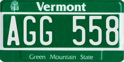 VT license plate AGG558