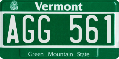 VT license plate AGG561