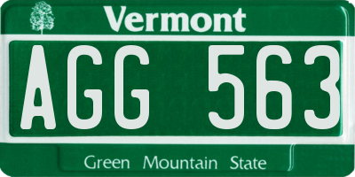 VT license plate AGG563
