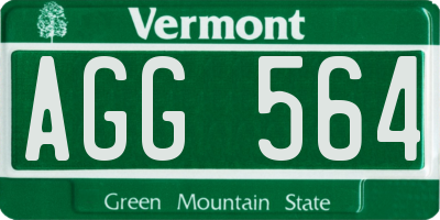 VT license plate AGG564