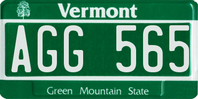 VT license plate AGG565