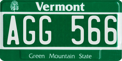 VT license plate AGG566