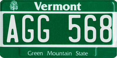 VT license plate AGG568