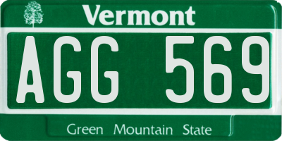VT license plate AGG569