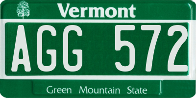 VT license plate AGG572