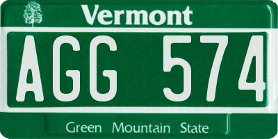 VT license plate AGG574