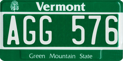 VT license plate AGG576