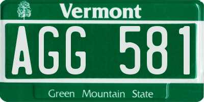 VT license plate AGG581