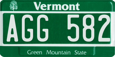 VT license plate AGG582