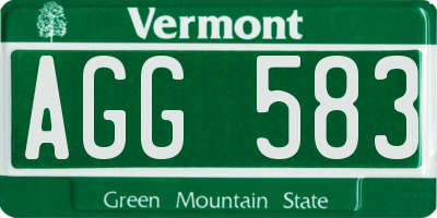 VT license plate AGG583