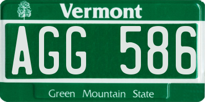 VT license plate AGG586