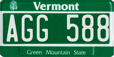 VT license plate AGG588