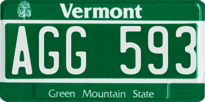 VT license plate AGG593
