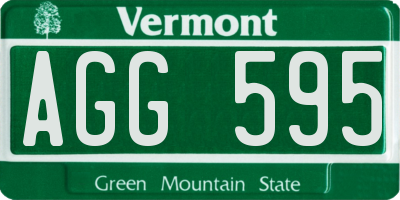 VT license plate AGG595