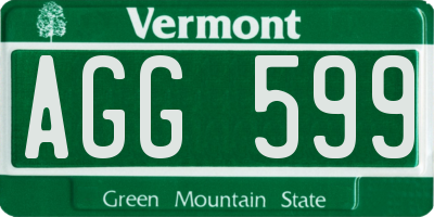 VT license plate AGG599