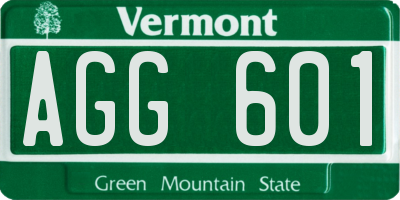 VT license plate AGG601