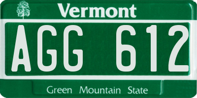 VT license plate AGG612