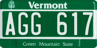 VT license plate AGG617