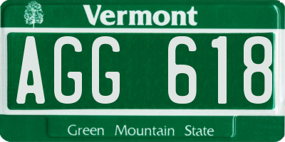 VT license plate AGG618