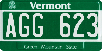 VT license plate AGG623