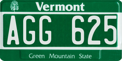 VT license plate AGG625