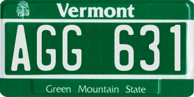 VT license plate AGG631