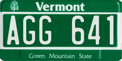VT license plate AGG641