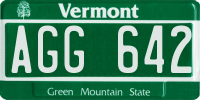 VT license plate AGG642