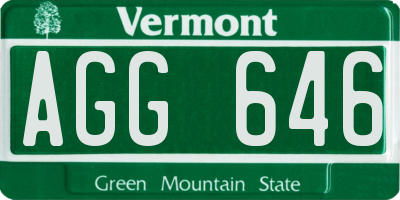VT license plate AGG646