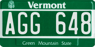 VT license plate AGG648