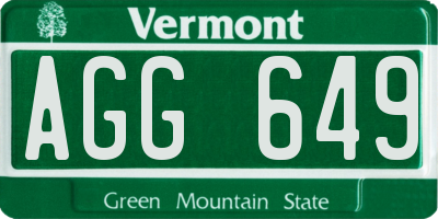VT license plate AGG649