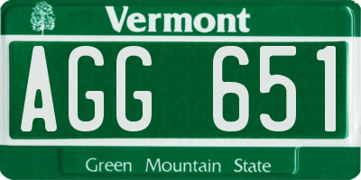 VT license plate AGG651