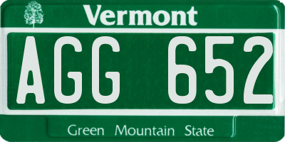 VT license plate AGG652