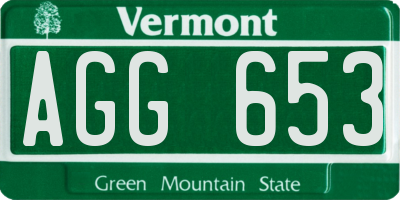 VT license plate AGG653