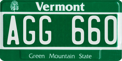 VT license plate AGG660