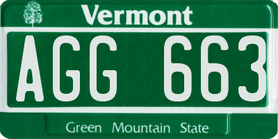 VT license plate AGG663