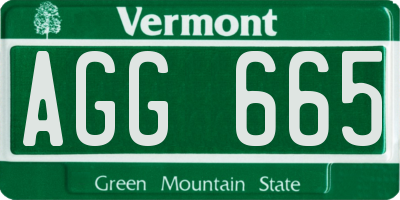 VT license plate AGG665