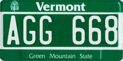 VT license plate AGG668