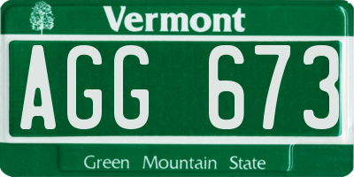 VT license plate AGG673