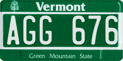 VT license plate AGG676